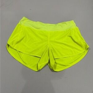 Lululemon Bright Neon Yellow 14 Running Women's Athletic Shorts Gym Workout